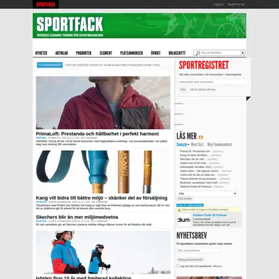 www.sportfack.se startsida 2022