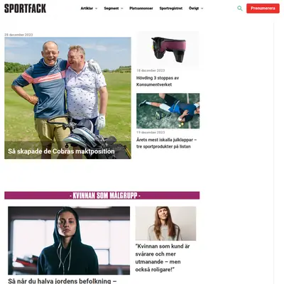www.sportfack.se startsida 2024