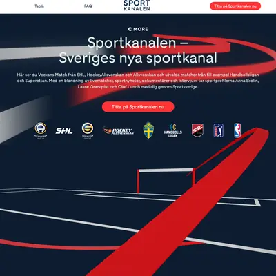 TV4 Sportkanalen startsida 2018