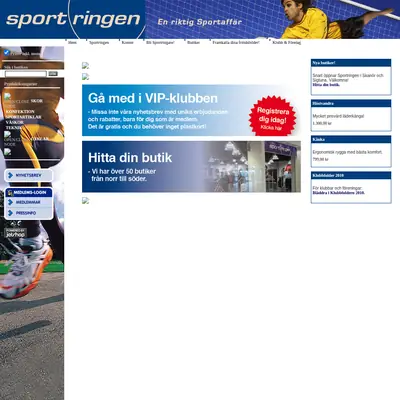 SPORTMAGASINET S startsida 2009
