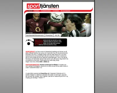 Sporttjänsten, sporttjansten.se startsida 2010
