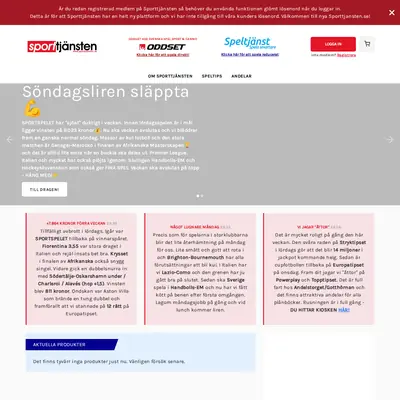 Sporttjänsten, sporttjansten.se startsida 2026
