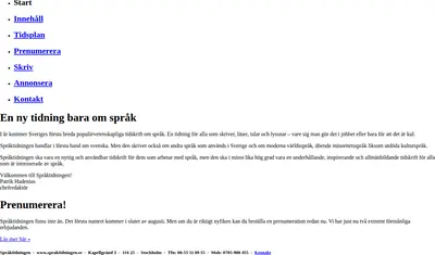 Språktidningen startsida 2007