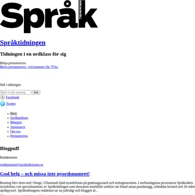 Språktidningen startsida 2012