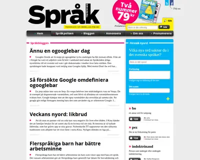 Språktidningen startsida 2013