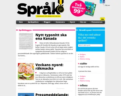 Språktidningen startsida 2016
