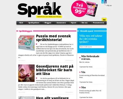 Språktidningen startsida 2017