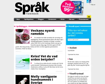 Språktidningen startsida 2018