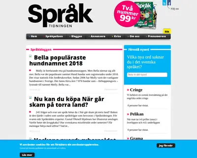 Språktidningen startsida 2019