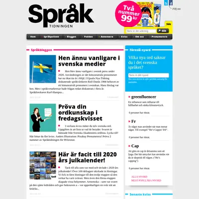 Språktidningen startsida 2021