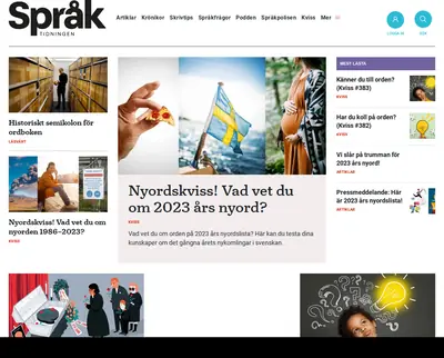 Språktidningen startsida 2024