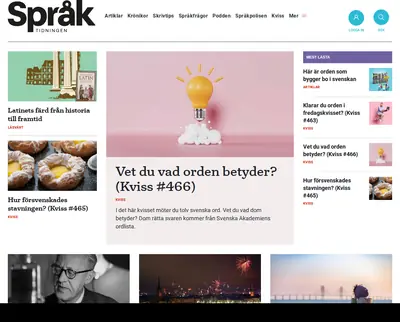 Språktidningen startsida 2025