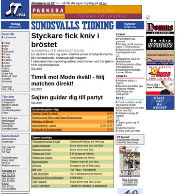 Dagbladet Nya Samhället Sundsvall startsida 2000