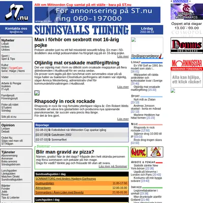 Dagbladet Nya Samhället Sundsvall startsida 2002
