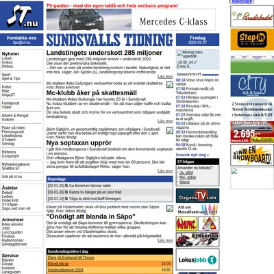 Dagbladet Nya Samhället Sundsvall startsida 2003