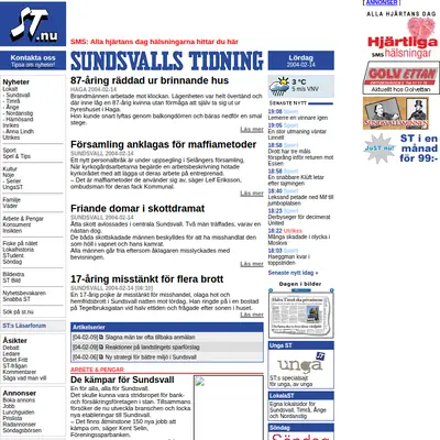 Dagbladet Nya Samhället Sundsvall startsida 2004