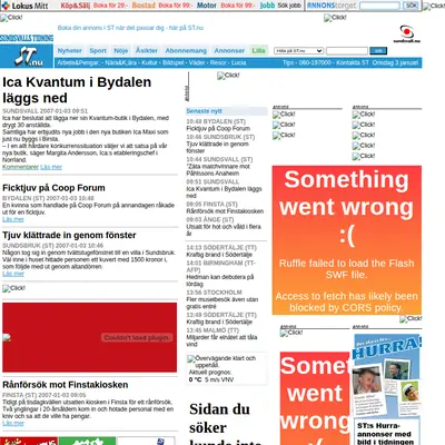 Dagbladet Nya Samhället Sundsvall startsida 2007