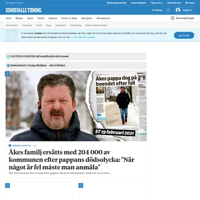 Dagbladet Nya Samhället Sundsvall startsida 2021