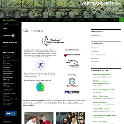 Värmlands Anor startsida 2017