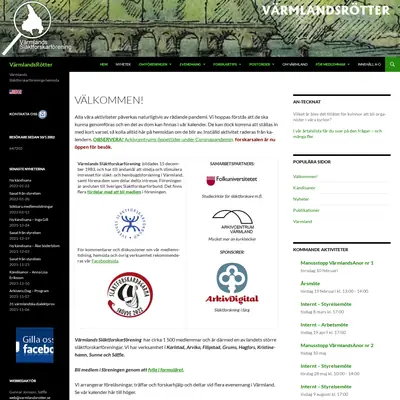 Värmlands Anor startsida 2022