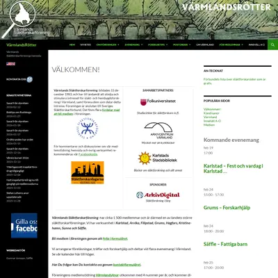 Värmlands Anor startsida 2026