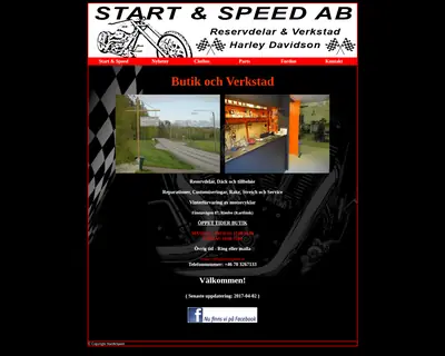 Start & Speed startsida 2017