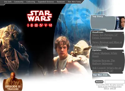 Star Wars startsida 2002