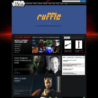 Star Wars startsida 2010
