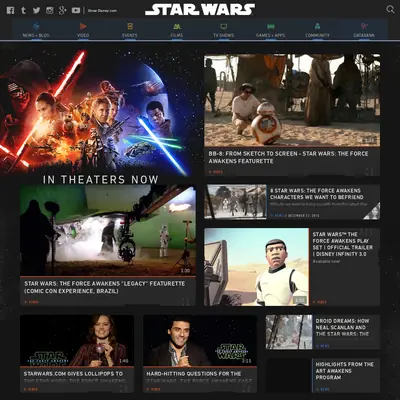 Star Wars startsida 2016