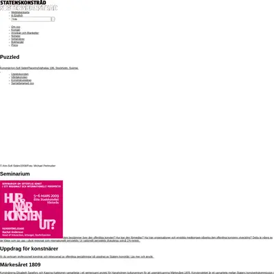 Nyhetsbrev, www.statenskonstrad.se startsida 2009