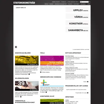 Nyhetsbrev, www.statenskonstrad.se startsida 2010
