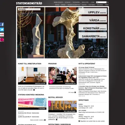 Nyhetsbrev, www.statenskonstrad.se startsida 2013