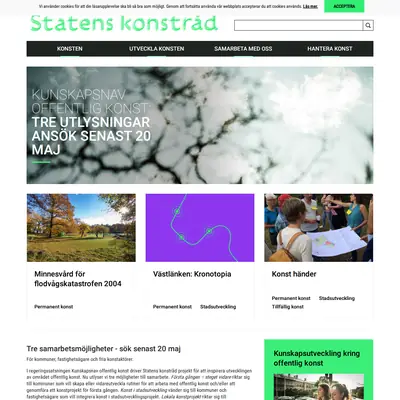 Nyhetsbrev, www.statenskonstrad.se startsida 2018