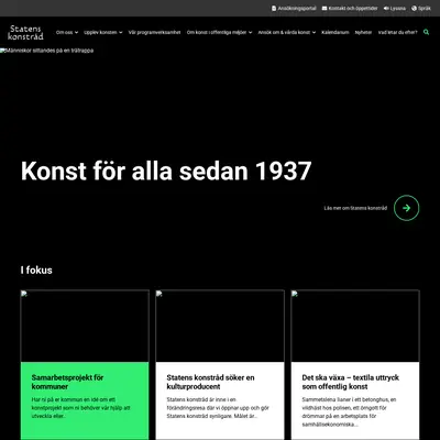 Nyhetsbrev, www.statenskonstrad.se startsida 2025