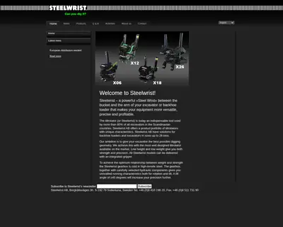 Steelwrist.com startsida 2006