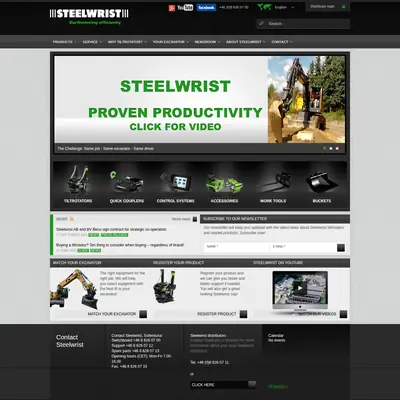 Steelwrist.com startsida 2016