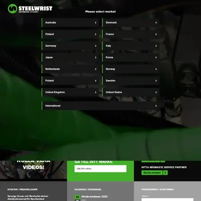 Steelwrist.com startsida 2020