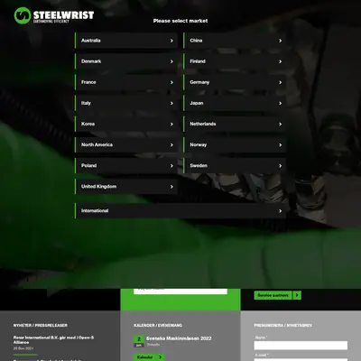 Steelwrist.com startsida 2022