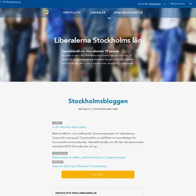 Länsliberalen Stockholm startsida 2016