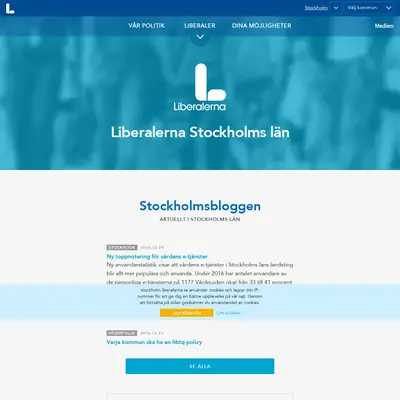 Länsliberalen Stockholm startsida 2017