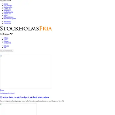 Stockholms Fria Tidning startsida 2013
