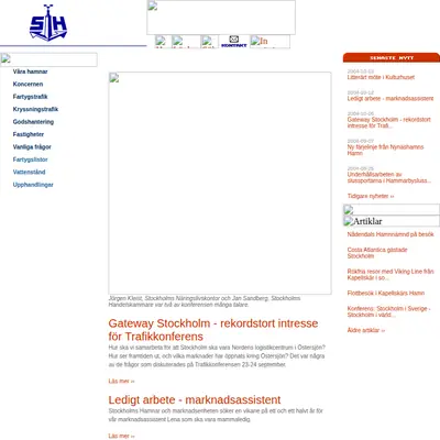 VIA Stockholms Hamnar startsida 2004
