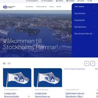 VIA Stockholms Hamnar startsida 2026