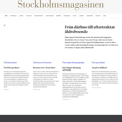 Stockholmsmagasinen Östermalm startsida 2018