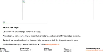 storfors.se startsida 1999