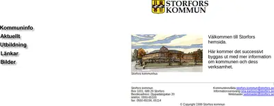 storfors.se startsida 2000