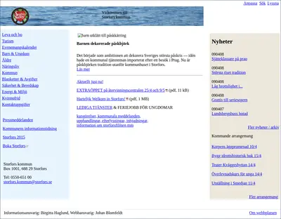 storfors.se startsida 2009