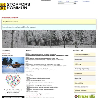storfors.se startsida 2021