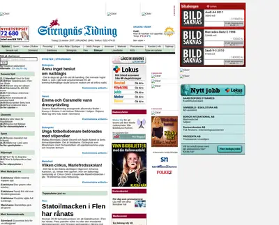 strengnastidning.se startsida 2007