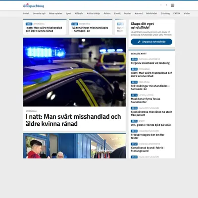 strengnastidning.se startsida 2020